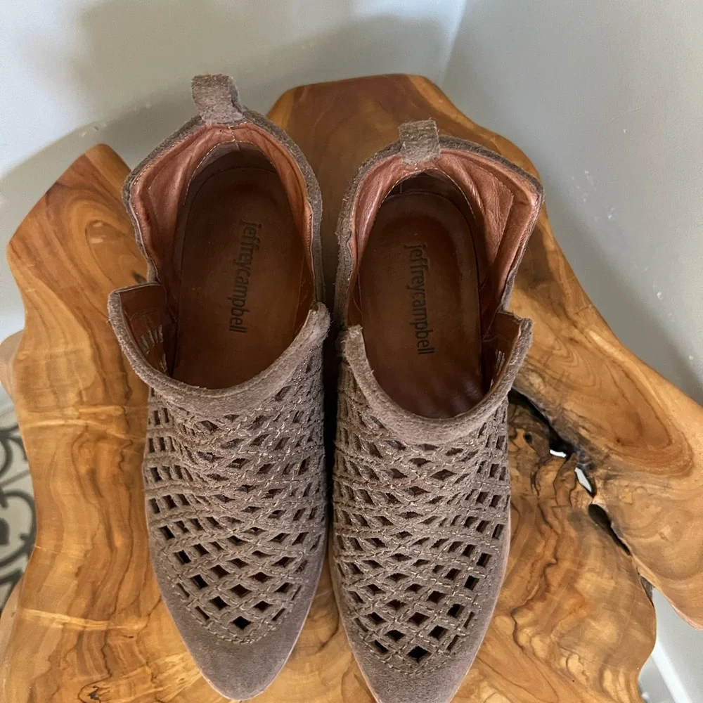 Jeffrey Campbell Taggart Taupe Suede Bootie - Picture 5 of 5